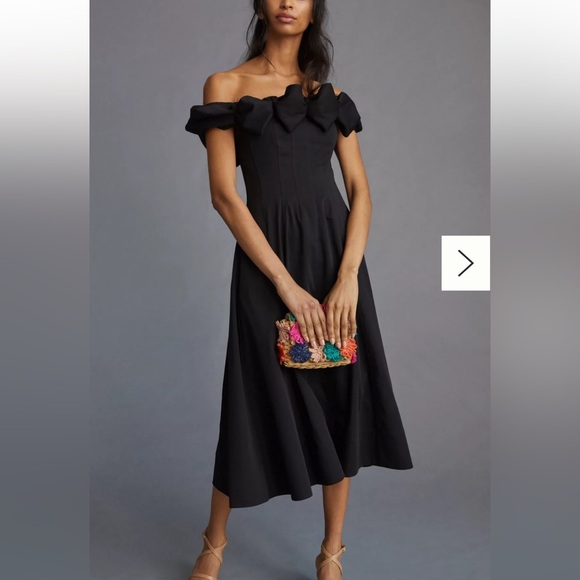 Maeve Off-Shoulder Bow Midi Dress - Picture 3 of 7